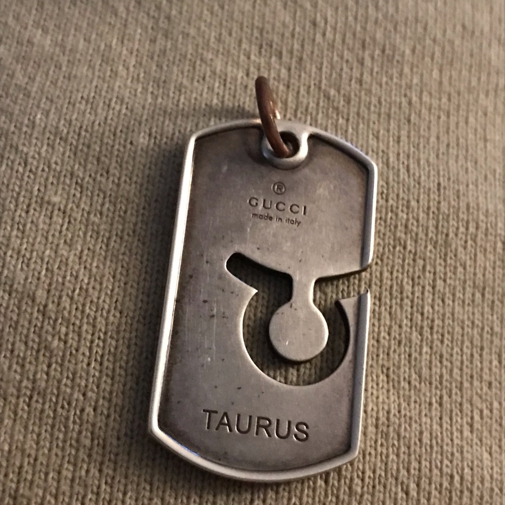 Authentic Gucci Taurus Dog Tag .925 Silver